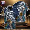 Detroit Tigers Sunset Floral Aloha Shirt