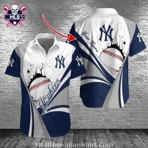 Dynamic Baseball And NY Yankees Tropical Hawaiian Shirt