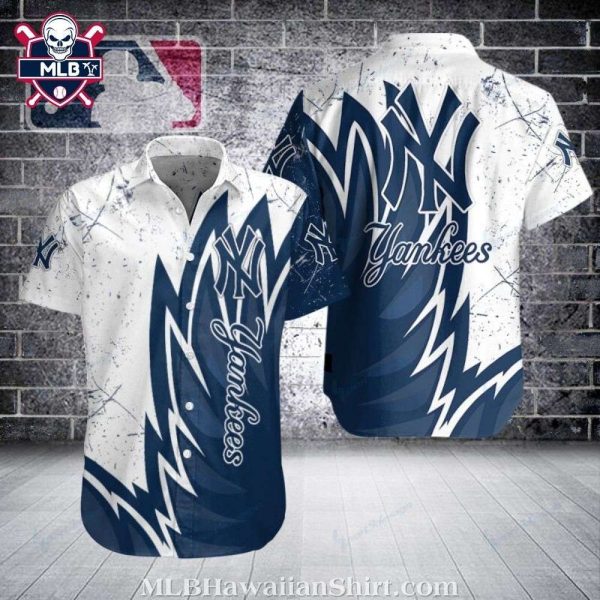 Dynamic Yankees Splash Design Hawaiian Shirt – New York Yankees Tropical Shirt