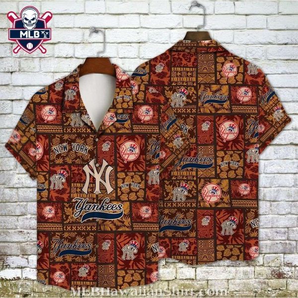 Exotic Yankees Tiki Motif Hawaiian Shirt – New York Yankees Aloha Shirt