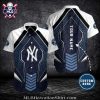 New York Yankees Hawaiian Shirt With Distressed Crackle Design