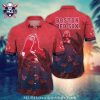 Dynamic Boston Red Sox Red And Black Floral Hawaiian Shirt