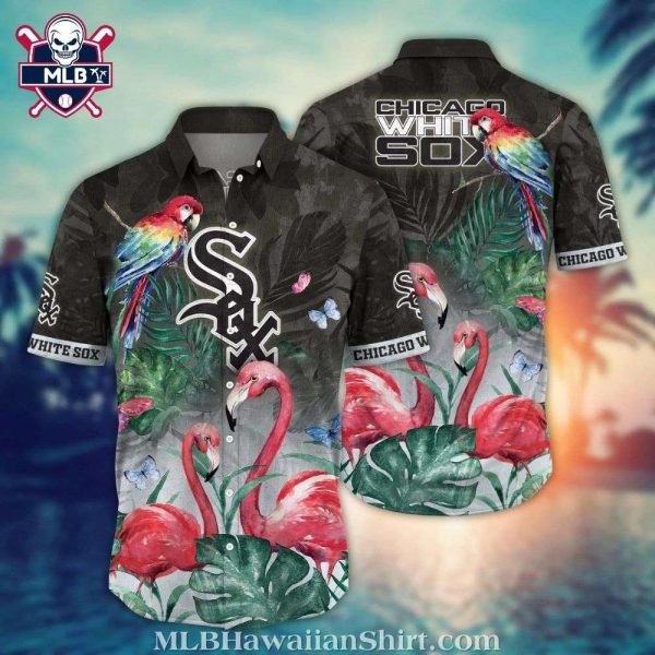 Flamingo And Parrot Tropical Chicago White Sox Aloha Shirt