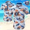 Fiery Waves And Palm Tree Detroit Tigers Tropical Shirt