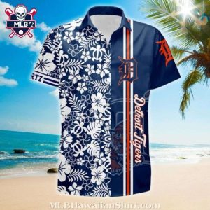 Floral Elegance Detroit Tigers Hawaiian Shirt