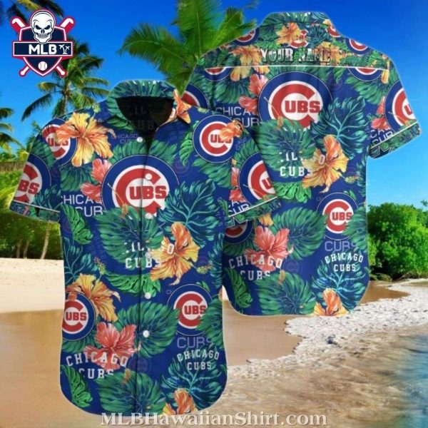 Floral Fanfare – MLB Chicago Cubs Vibrant Hawaiian Shirt