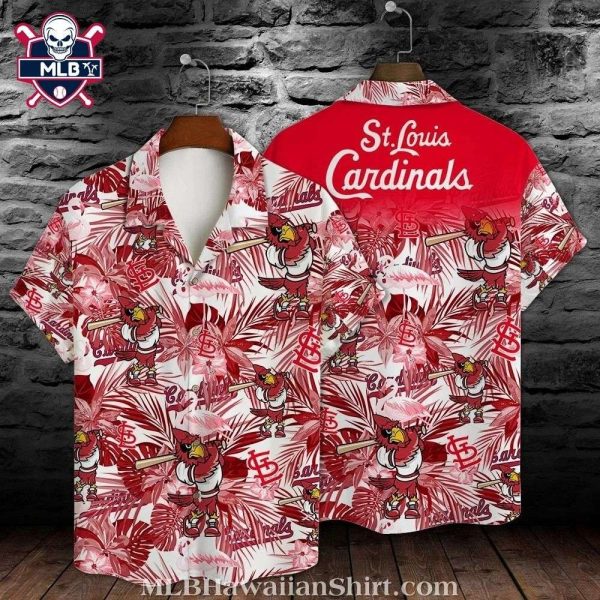 Floral Flyer – St. Louis Cardinals Red Hibiscus Hawaiian Shirt