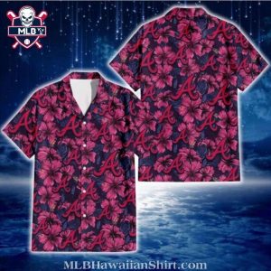 Fuchsia Flora Atlanta Braves Hawaiian Shirt