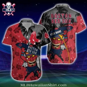 Funny Boston Red Sox Festive Tiki Hawaiian Shirt