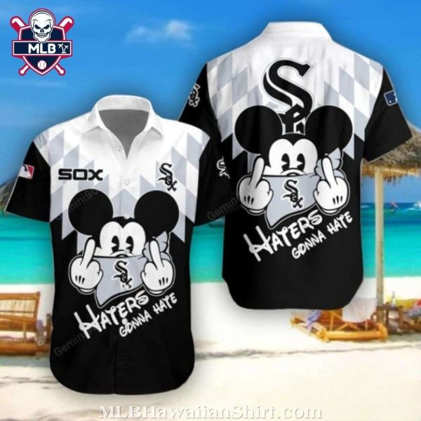 Funny Mickey Haters Gonna Hate White Sox Hawaiian Shirt