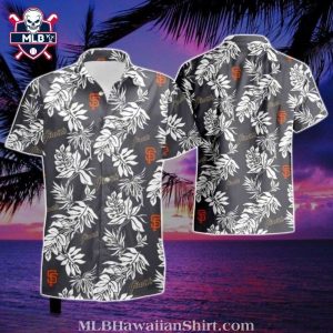 Giants Midnight Floral Hawaiian Shirt – Monochrome Elegance