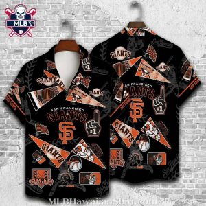 Giants Retro Pennant Hawaiian Shirt – Monochrome Fanfare