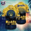 Lemon Zest Pitch – Milwaukee Brewers Citrus Floral MLB Hawaiian Shirt