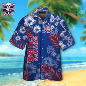 Hawaiian Sunset – Chicago Cubs Red and Blue Aloha Shirt