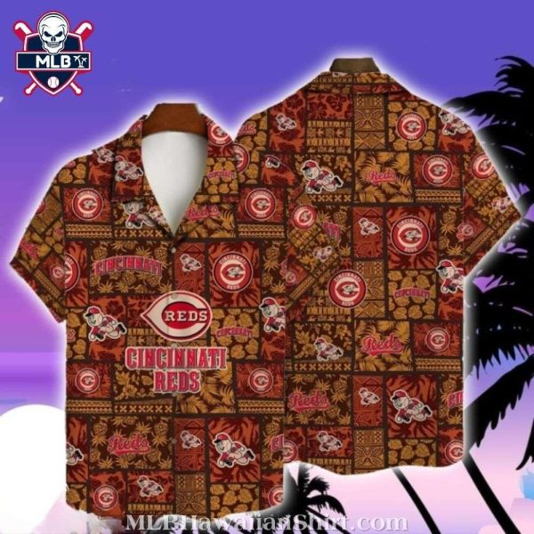 Heritage Patchwork Cincinnati Reds MLB Tropical Hawaiian Shirt