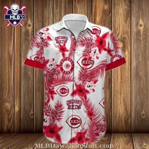 Hibiscus Harmony Reds MLB Cincinnati Reds Hawaiian Shirt