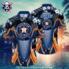 Houston Astros Hibiscus Flowers Us Flag Pattern Hawaiian Shirt