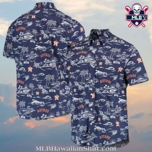 Houston Astros Navy Tropical Night Hawaiian Shirt – Midnight Floral And Fauna