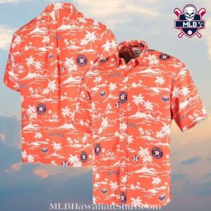 Houston Astros Orange Tropical Aloha Shirt