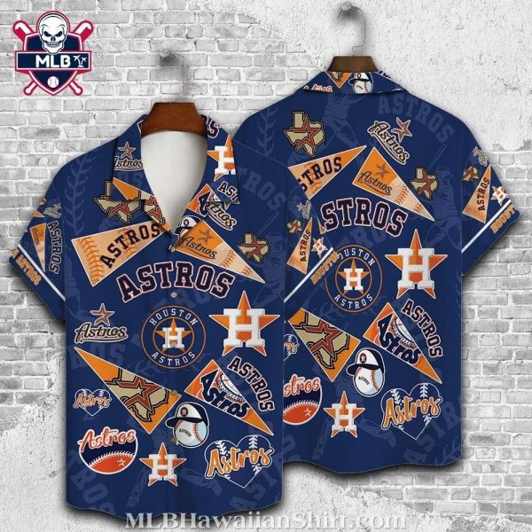 Houston Astros Playful Patchwork Baseball Hawaiian Shirt