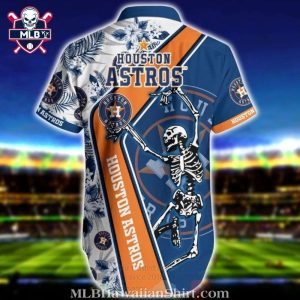 Houston Astros Skeleton Dancer Aloha Shirt – Floral And Stripe Fusion