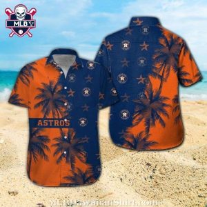 Houston Astros Starry Night Palm Tree Hawaiian Aloha Shirt