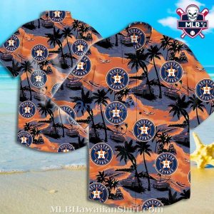 Houston Astros Sunset Palm Hawaiian Shirt