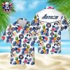 Los Angeles Angels Tiki And Palm Night Scene Hawaiian Shirt