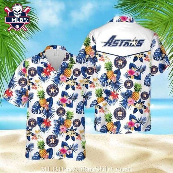 Houston Astros Tropical Pineapple And Floral Hawaiian Shirt