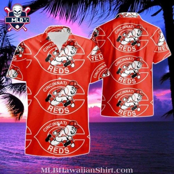 Iconic Reds Mascot Fun Cincinnati Reds Hawaiian Shirt