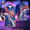 Hawaiian Sunset – Chicago Cubs Red and Blue Aloha Shirt