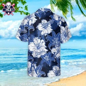 KC Royals Blue Floral Team Logo Hawaiian Shirt