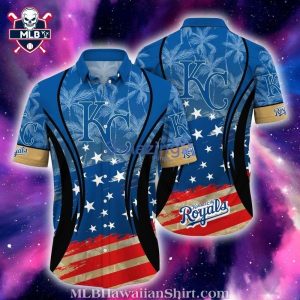 KC Royals Patriotic Stars And Stripes Tropical Hawaiian Shirt