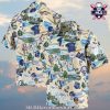 White Sox Tropical Floral Monochrome Hawaiian Aloha Shirt