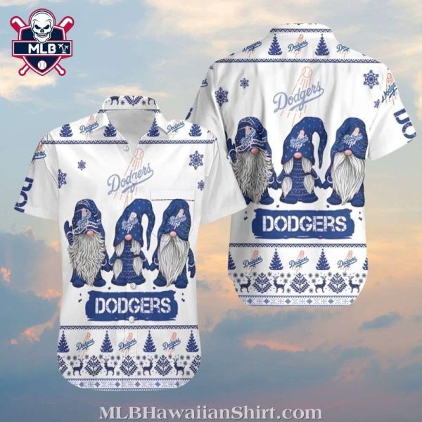 LA Dodgers Nordic Gnomes MLB Aloha Shirt – Festive Winter Spirit