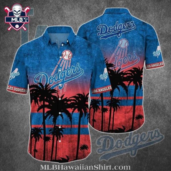 LA Dodgers Sunset Palms MLB Hawaiian Shirt – Evening Glow Edition