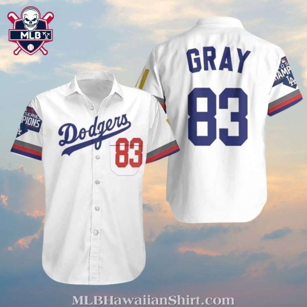 LA Dodgers Victory Edition MLB Custom Name Hawaiian Shirt – Pinstripe Glory