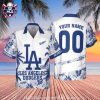 Festive Santa’s Summer Vacation Graphic LA Dodgers Hawaiian Shirt