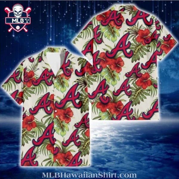 Lively Greenery Atlanta Braves Tropical Hawaiian Shirt