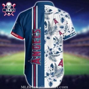 Los Angeles Angels Blue Tropical Hibiscus Hawaiian Shirt 2