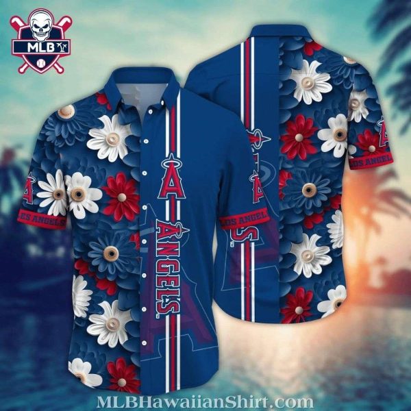 Los Angeles Angels Floral Stripe Aloha Shirt