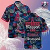 Houston Astros Tropical Sunset And Palm Silhouette Aloha Shirt