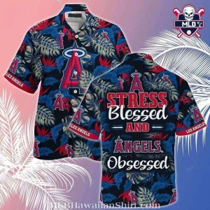 Los Angeles Angels Jungle Leaves Tropical Hawaiian Shirt