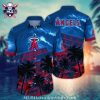 Tropical Palm And Hibiscus Los Angeles Angels Hawaiian Shirt