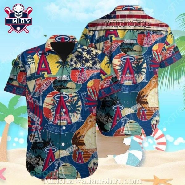 Los Angeles Angels Vintage Surf Poster Aloha Shirt