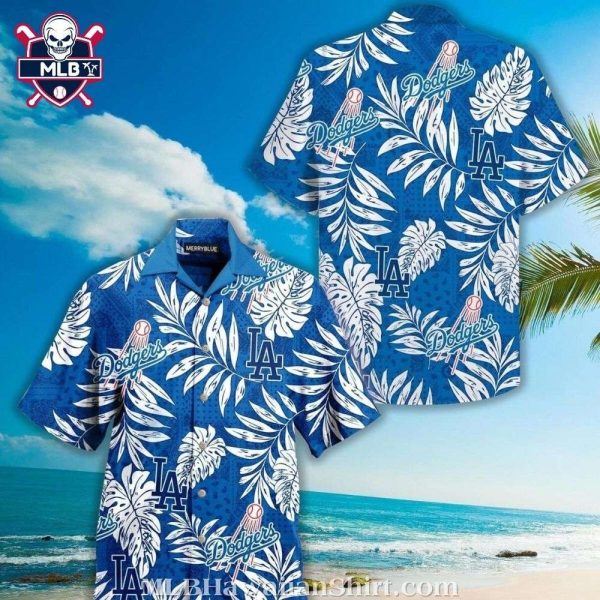 Los Angeles Dodgers Monochrome Foliage MLB Aloha Shirt – Elegant Fan Gear