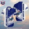 LA Dodgers Classic Stripe And Palms MLB Aloha Shirt – Pristine Beach Vibe