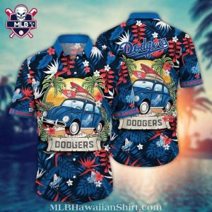 Los Angeles Dodgers Surf’s Up Vintage Car Hawaiian Shirt – MLB Tropical Vibes