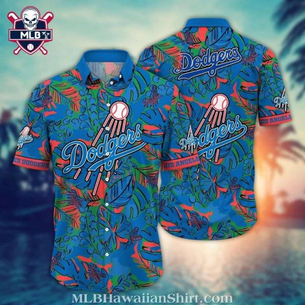 Los Angeles Dodgers Tropic Pitch MLB Hawaiian Shirt – Lively Green Foliage