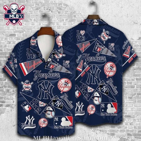 Love And Baseball Yankees Theme Tropical Shirt – Hawaiian Yankees Shirt